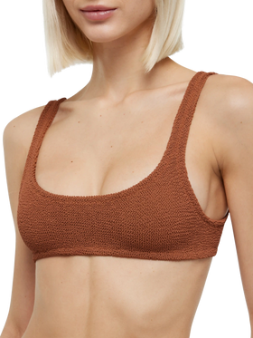 Classic crinkle bralette bikini Naima Naomi in camel brown