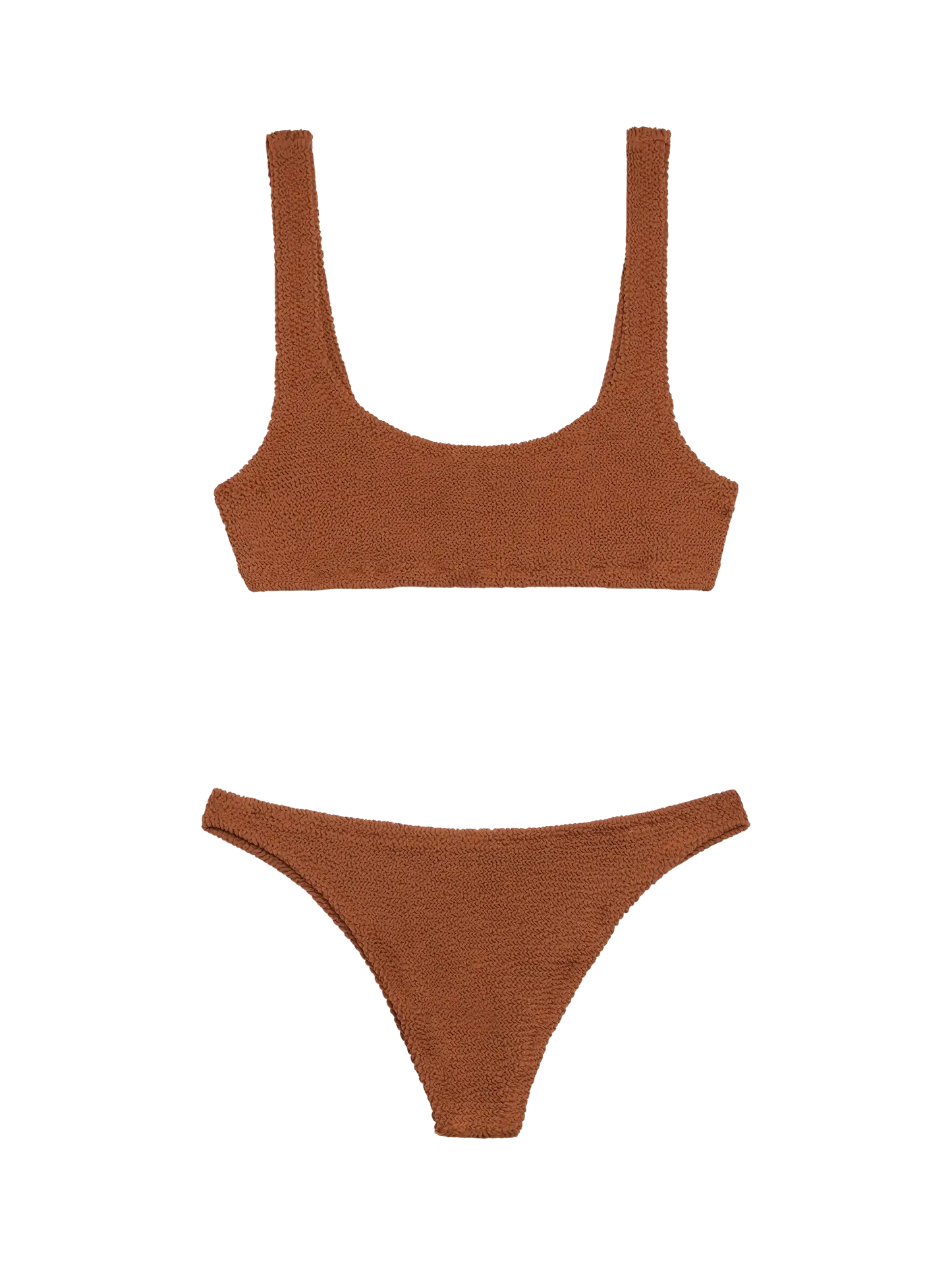 Classic crinkle bralette bikini Naima Naomi in camel brown