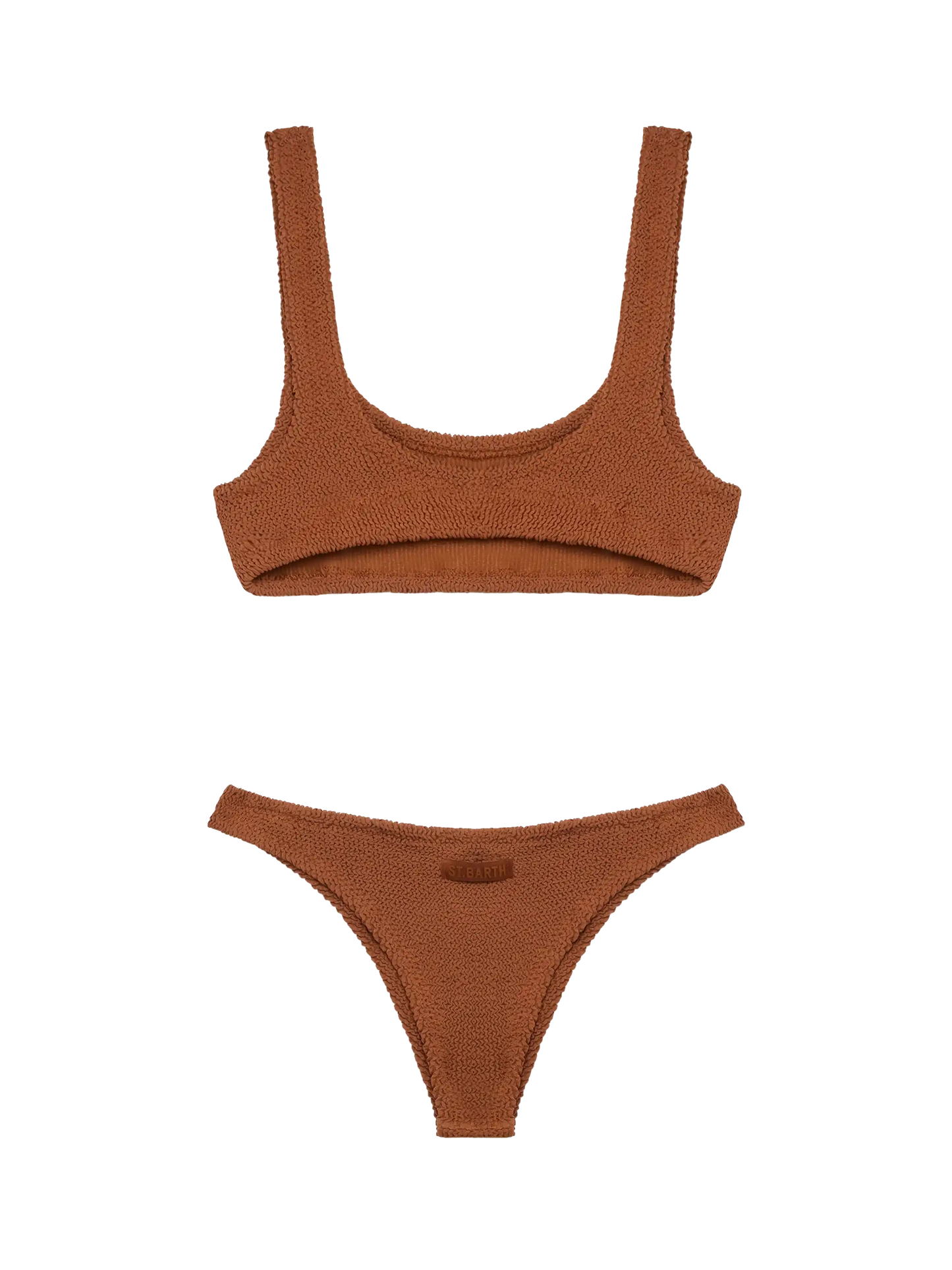 Classic crinkle bralette bikini Naima Naomi in camel brown