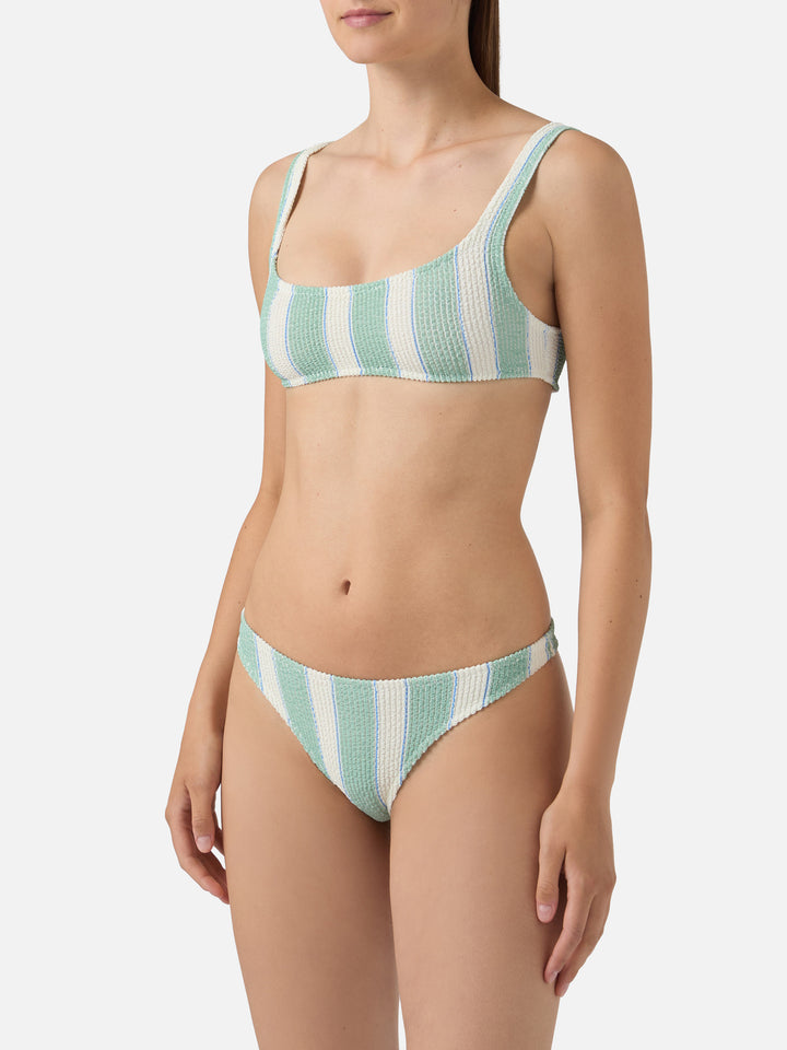 Bikini Naima Elise crinkle a righe verdi