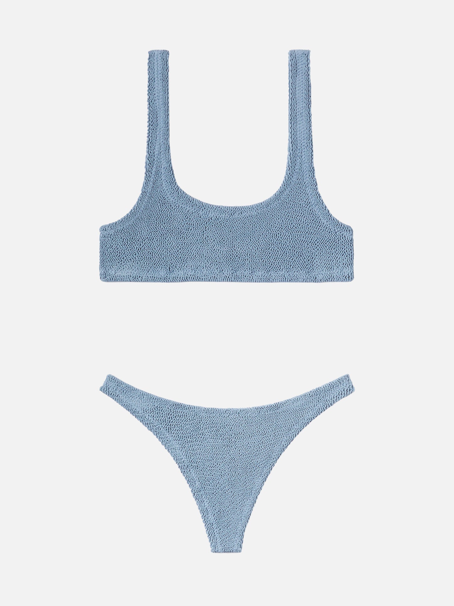 Naomi slip mare cheeky in crinkle color avio blue - Naima crinkle classico top a bralette blu avio