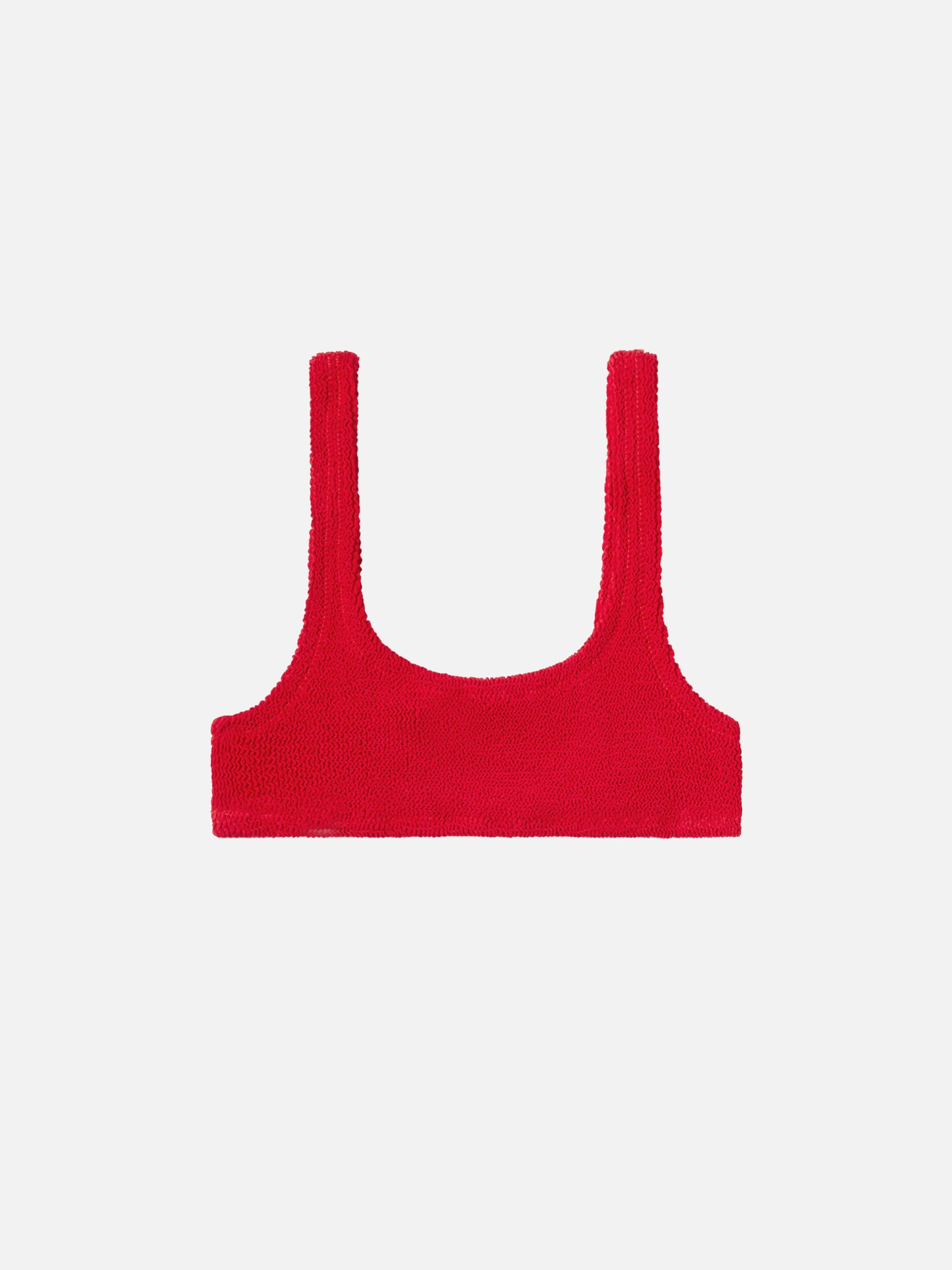 Naima – Klassisches Bralette-Oberteil in Crinkle-Optik in Rot