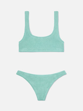 Bikini Naima Naomi in tessuto crinkle lurex verde acqua