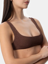 Bralette da donna classica crinkle marrone Naima