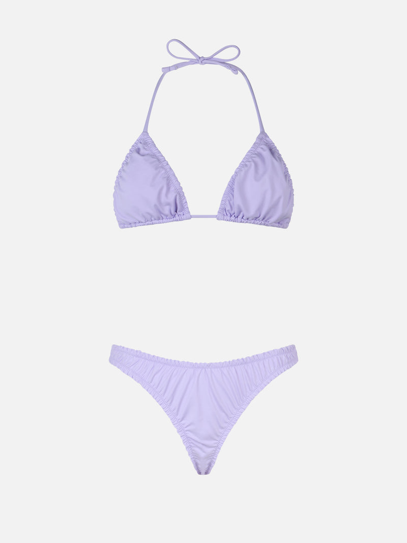 Bikini da donna a triangolo lilla con volant Nilly Nalu