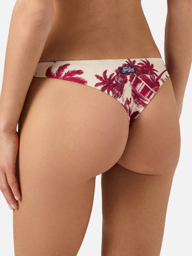 Bikini Leah Naomi con stampa toile de jouy bordeaux
