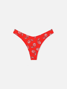 Bas de bikini Red Naomi cheeky à imprimé paisley 