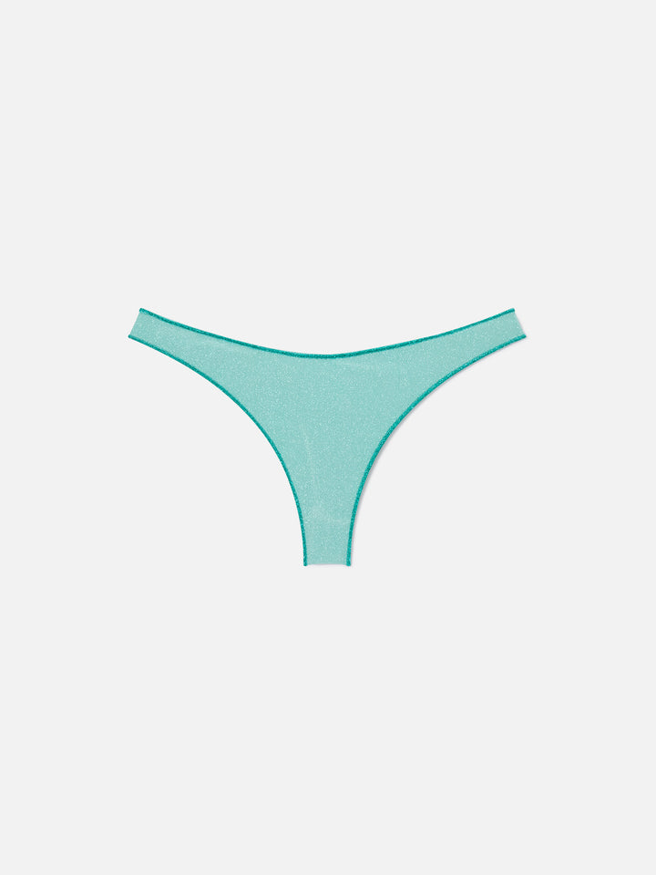 Naomi water green lurex cheeky swim briefs