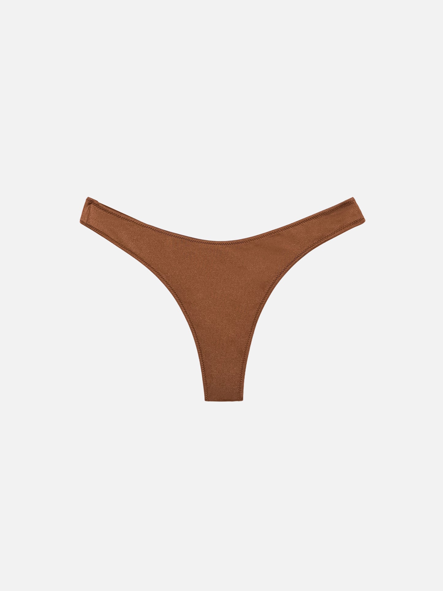 Naomi slip mare cheeky marrone con grande decorazione di strass