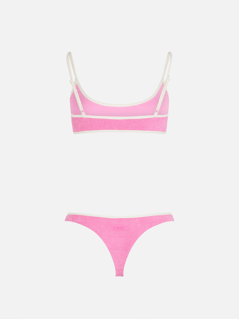 Frottee-Bralette-Bikini für Damen Judy Naomi mit Paspelierung