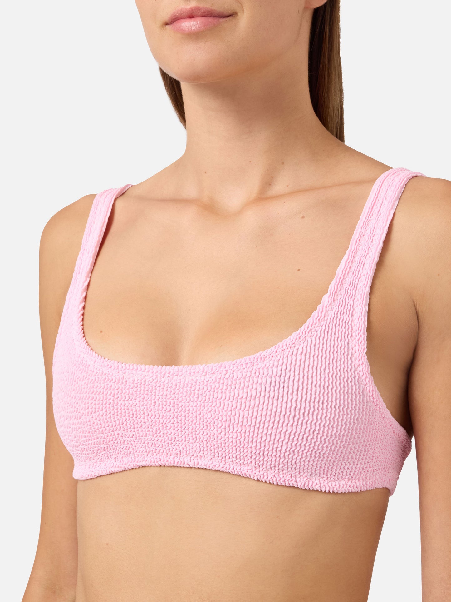 Bikini Naima Naomi en tejido crinkle rosa 