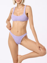 Woman lilac classic lurex crinkle bralette bikini Naima Elise