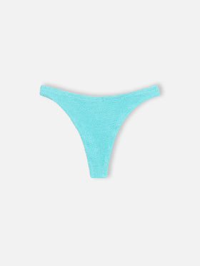 Wassergrüne, freche Damen-Badehose in Crinkle-Optik Naomi