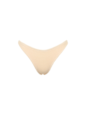 Woman beige crinkle cheeky swim briefs Naomi