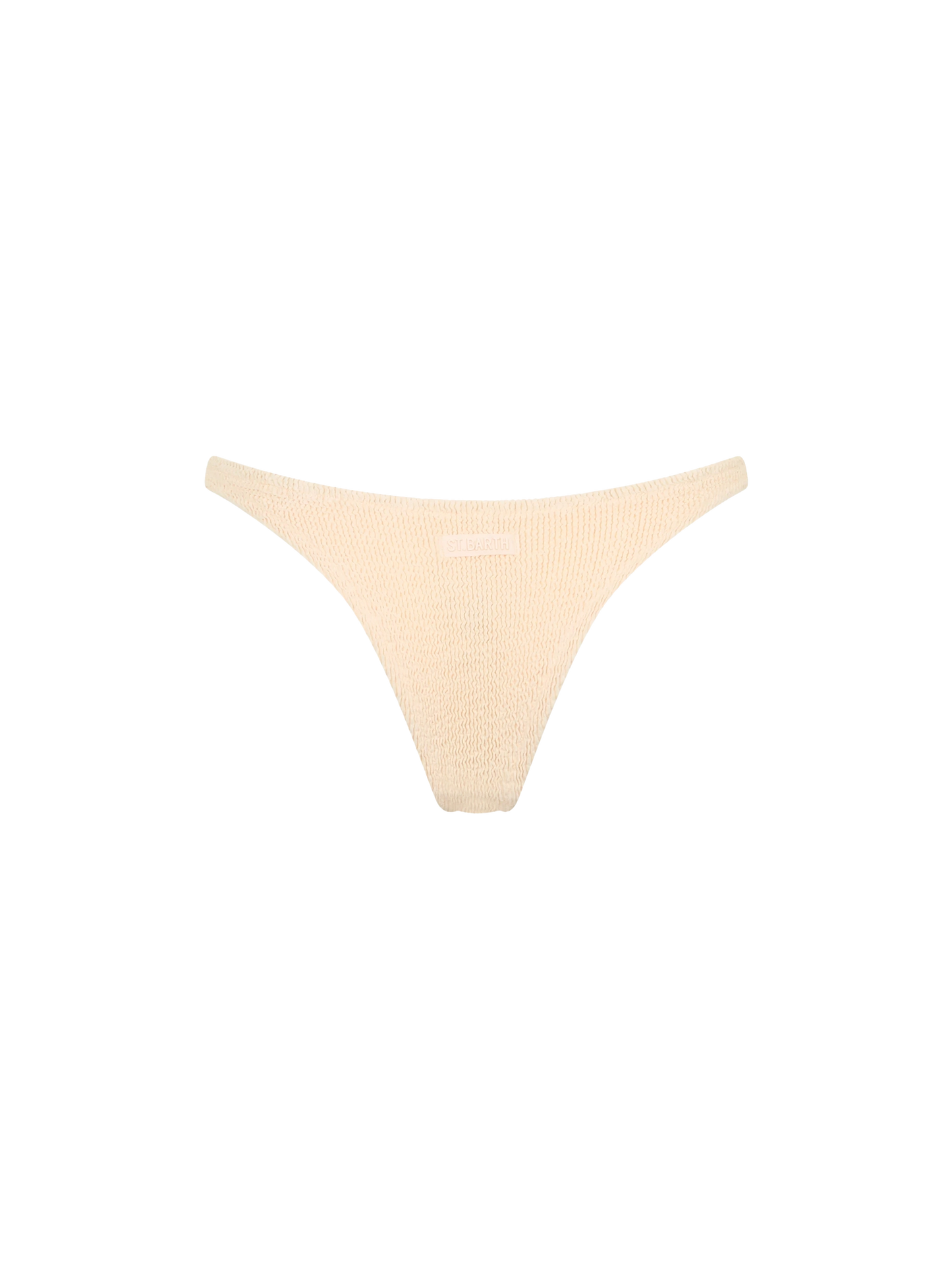 Woman beige crinkle cheeky swim briefs Naomi