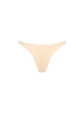Woman beige crinkle cheeky swim briefs Naomi