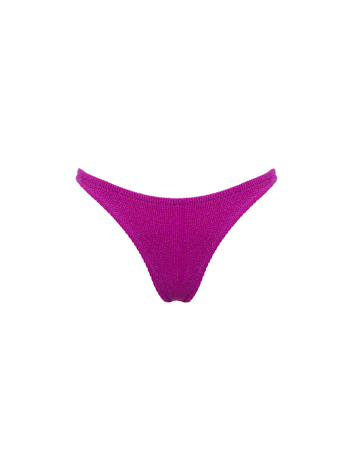 Damen-Bikini mit klassischem Crinkle-Bralette aus fuchsiafarbenem Lurex Naima Naomi