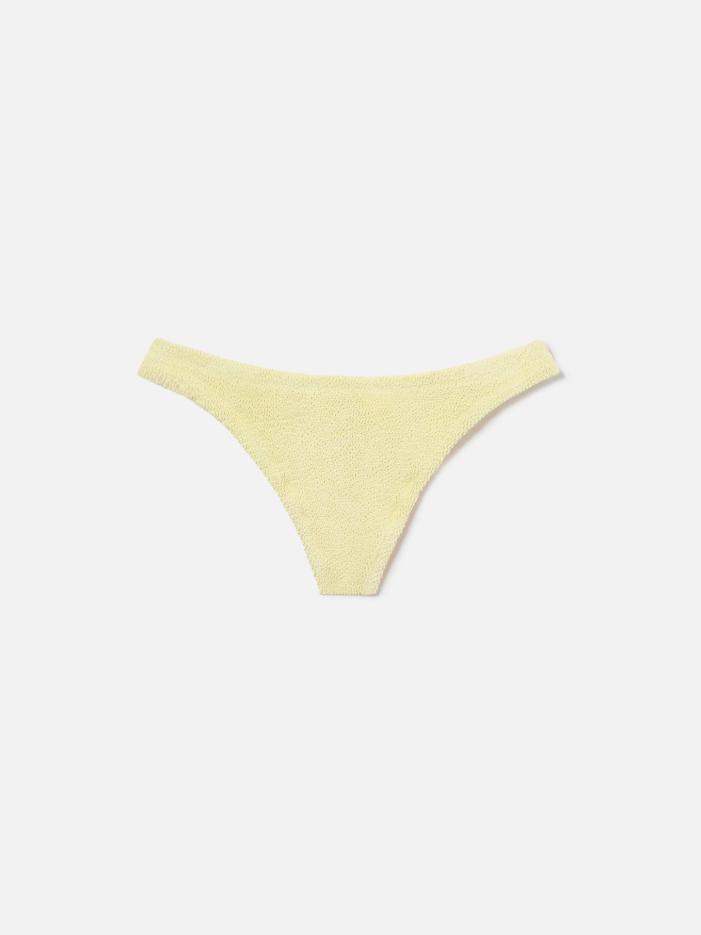 Braguita de bikini brasileña Naomi en tejido crinkle amarillo claro 