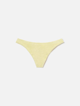 Braguita de bikini brasileña Naomi en tejido crinkle amarillo claro 
