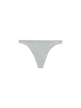 Naomi silver lurex crinkle cheeky swim briefs