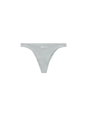 Naomi silver lurex crinkle cheeky swim briefs
