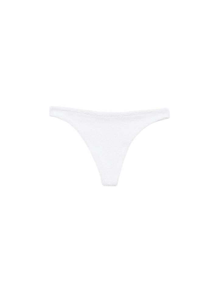 Naomi white crinkle cheeky swim briefs - Naima white crinkle classic bralette top