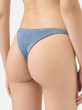 Naomi slip mare cheeky in crinkle color avio blue - Naima crinkle classico top a bralette blu avio