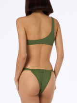 Woman military green one shoulder bralette bikini Celestine Noelle