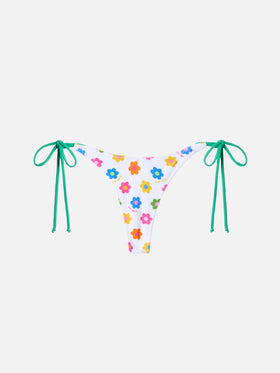 Slip mare cheeky Norah in spugna con stampa margherite