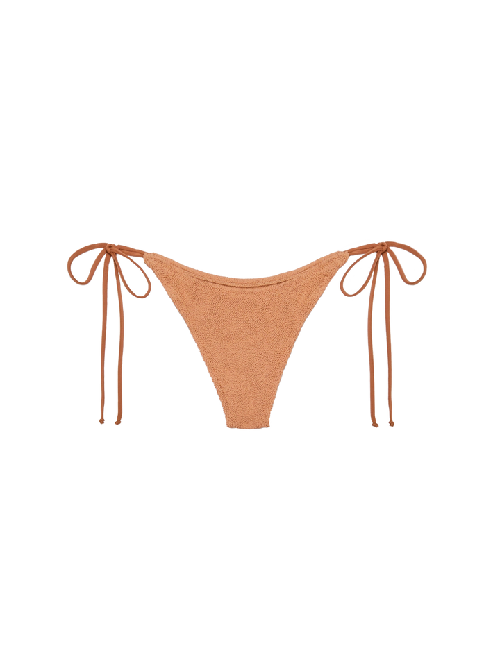 Norah caramel brown crinkle cheekiest swim briefs - MC2 Saint Barth
