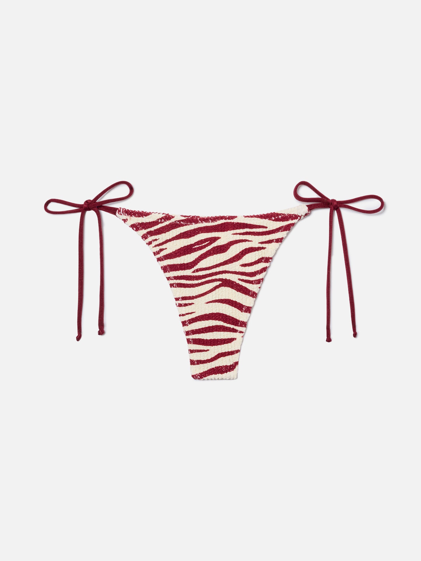 Slip mare Norah perizoma in tessuto crinkle con stampa zebrata