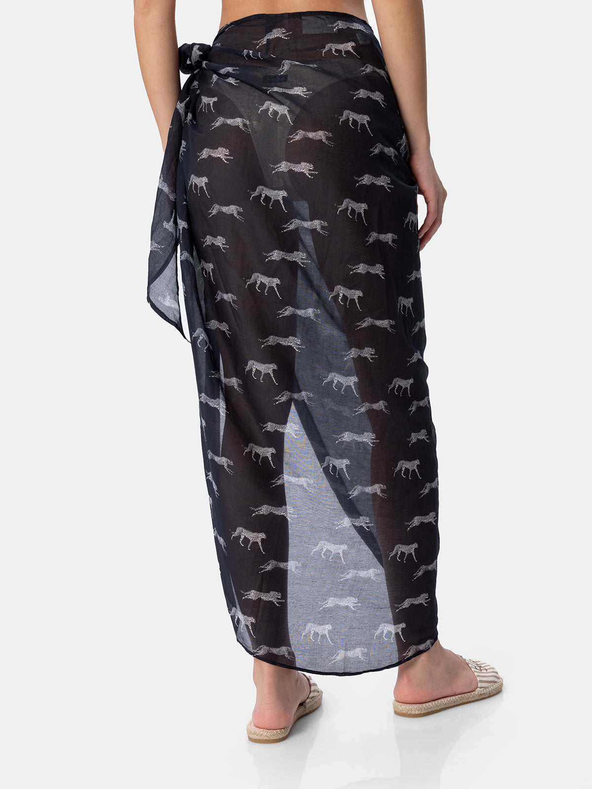 Woman silk voile long pareo Oasi with animalier print - MC2 Saint Barth