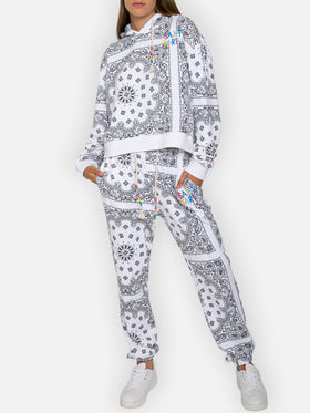 Joggers in cotone con stampa bandana