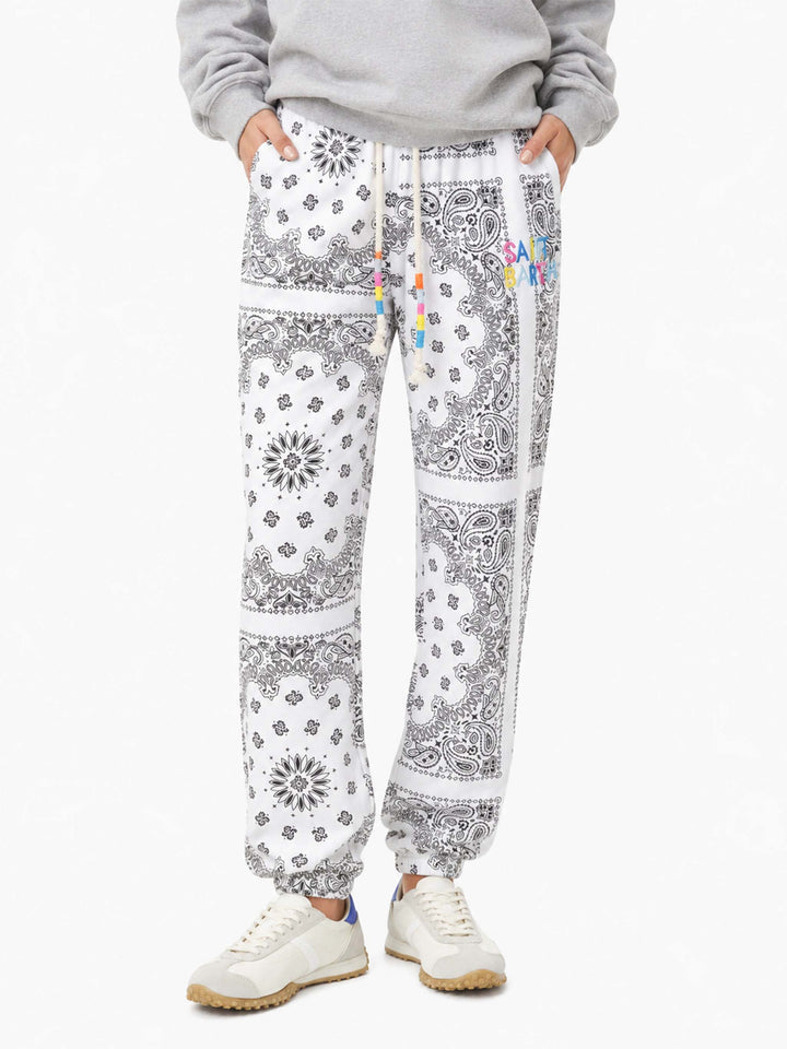 Jogginghose aus Baumwolle mit Bandana-Print 