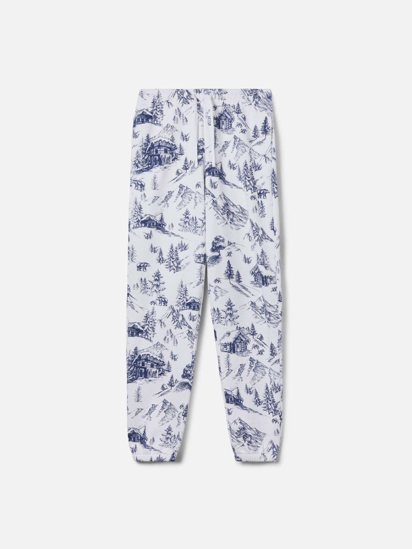 Odalys-Hose aus Baumwollfleece mit Toile-de-Jouy-Print