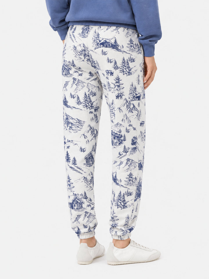 Pantalones de felpa de algodón Odalys con estampado toile de jouy 