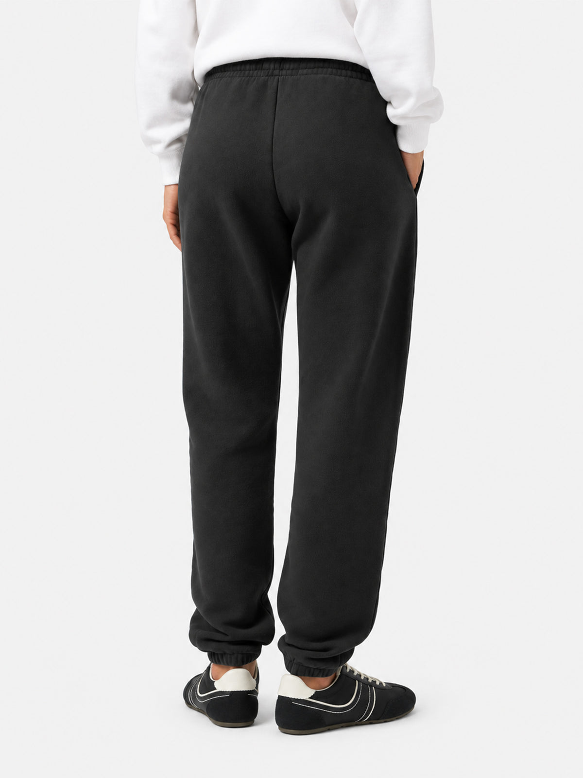 Jogginghose Odalys aus schwarzem Baumwollfleece 