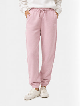 Pantalones jogger Odalys de felpa de algodón rosa 
