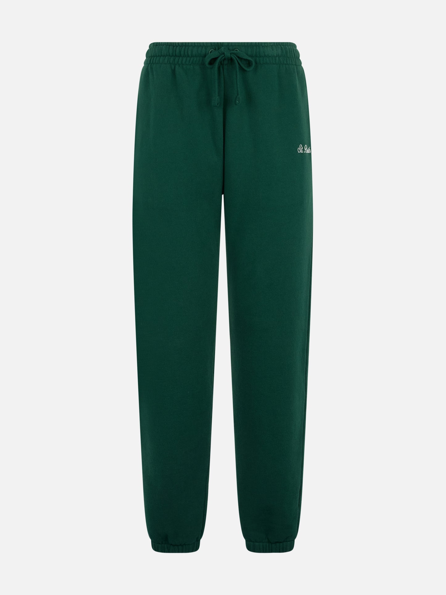 Woman British green cotton fleece jogger pants Odalys