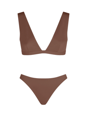 Woman brown heatsealed scooped bikini Ofelia Reanna