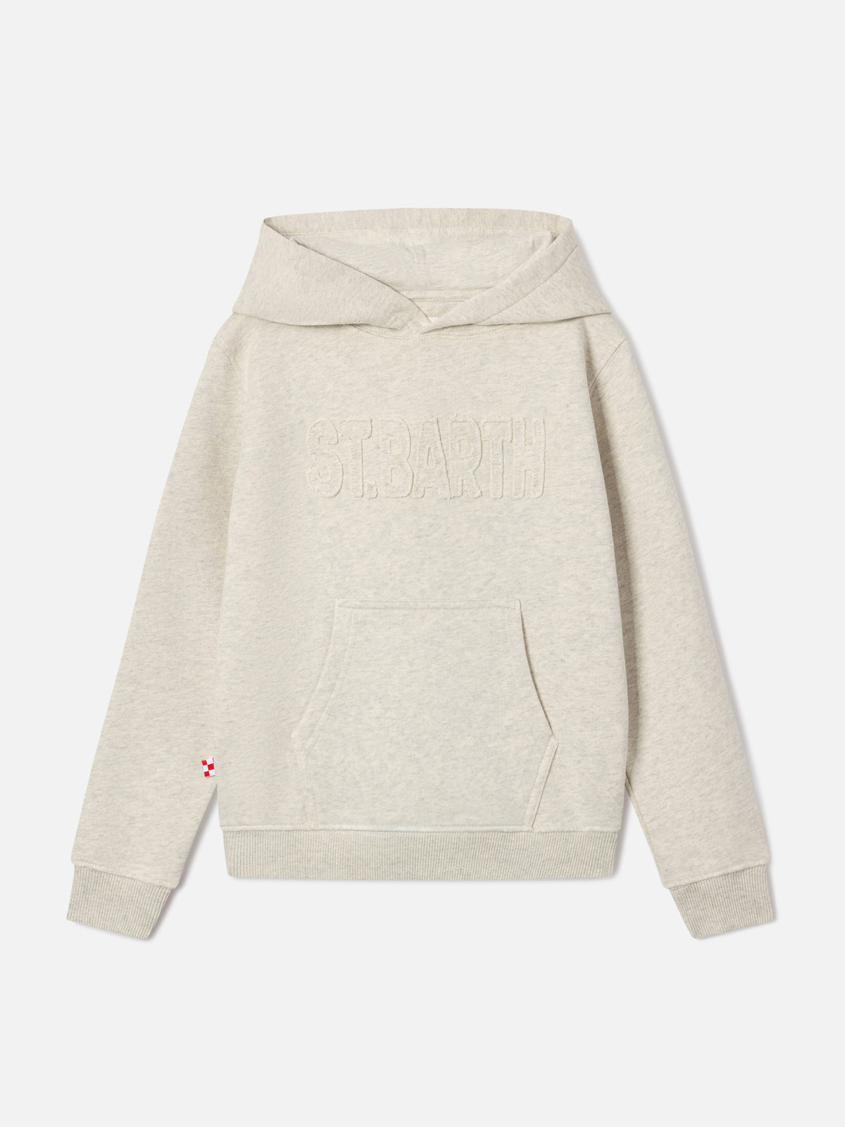 Cream Oliver cotton blend hoodie with St. Barth patch