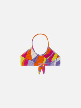 Page Jr crop top with shape wave print