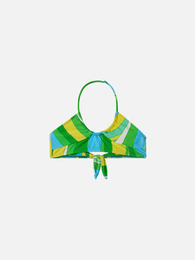 Page Jr crop top with shape wave print