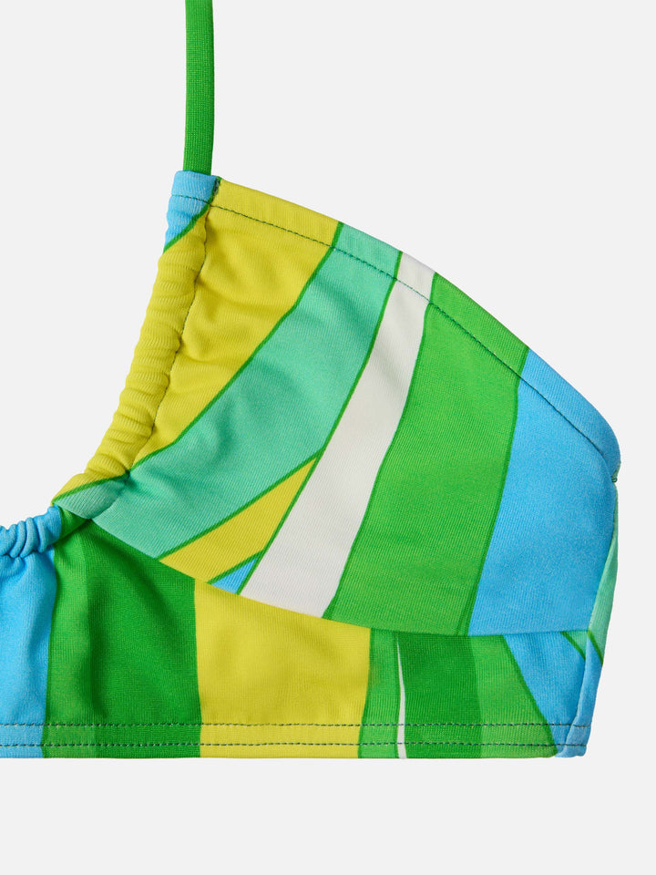 Page Jr crop top with shape wave print