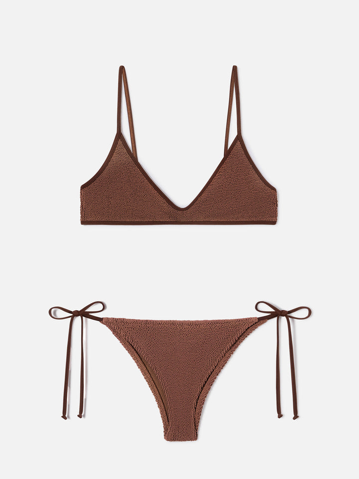 Bikini bralette marrón crinkle Paloma Marielle 