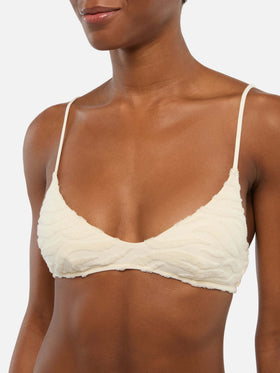 Bralette scollata in spugna zebrata in rilievo Paloma