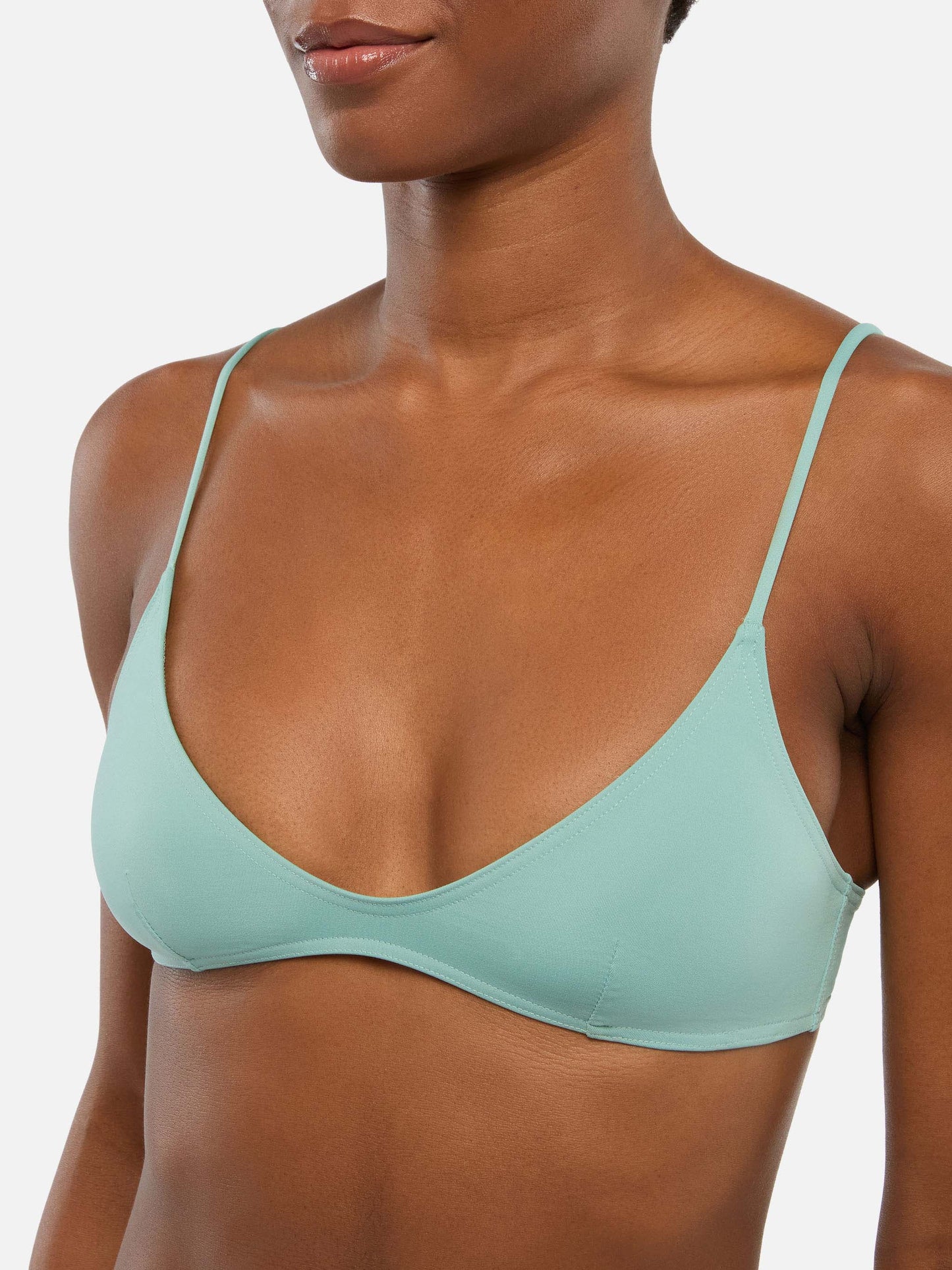 Naomi Salbeigrüne freche Badehose - Paloma Salbeigrünes U-Ausschnitt-Bralette