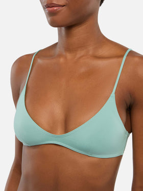 Naomi Salbeigrüne freche Badehose - Paloma Salbeigrünes U-Ausschnitt-Bralette