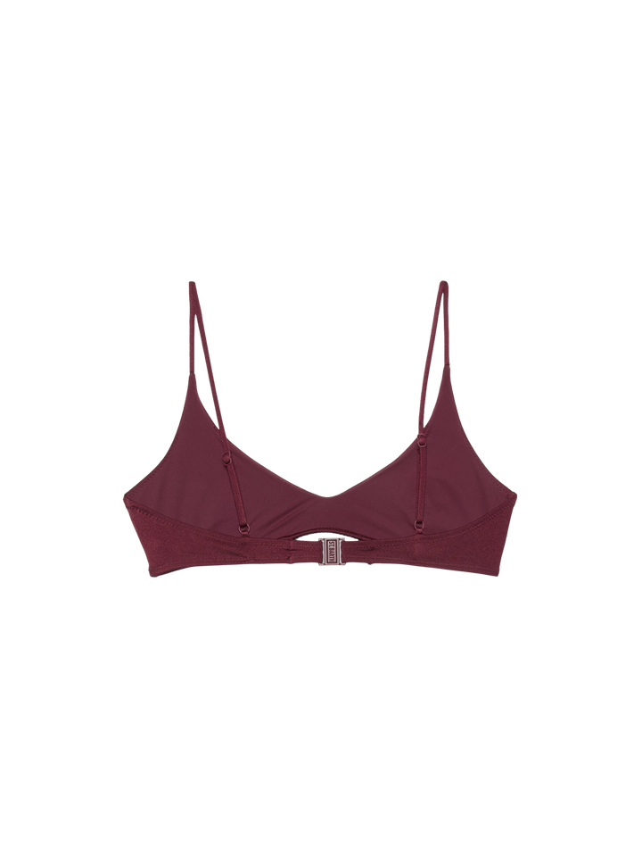 Paloma burgundy scoop bralette with rhinestone embellishment - MC2 Saint Barth