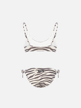 Bikini bralette Paloma Jr in lurex con stampa zebra